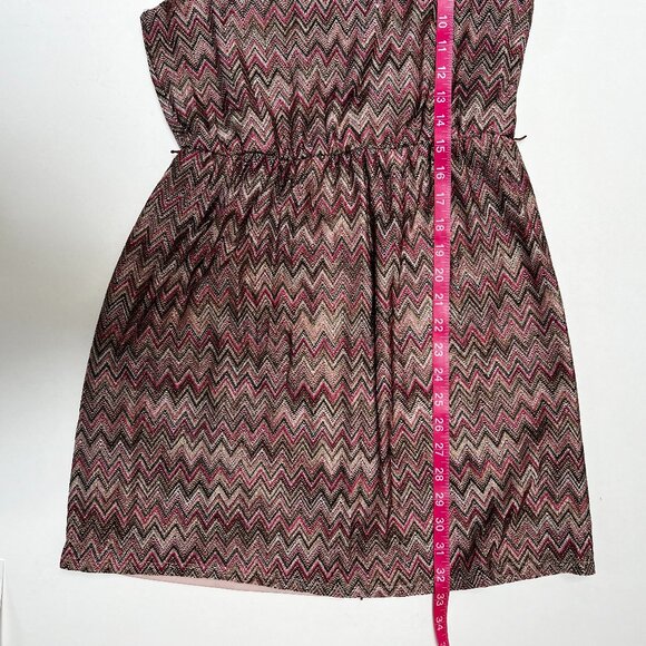 As U Wish Rose Pink Chevron Zig Zag Print Sheath Dress - Picture 13 of 14